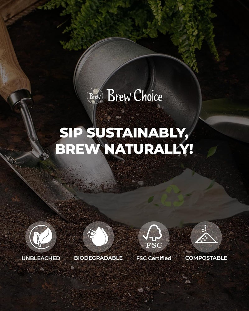 Brew Choice 100ct Pre-folded Unbleached Cone Coffee Filters, Upgraded 30% Thicker Natural Paper for Pure Taste, Compatible with Chemex Pour-Over Coffee Makers - Image 4